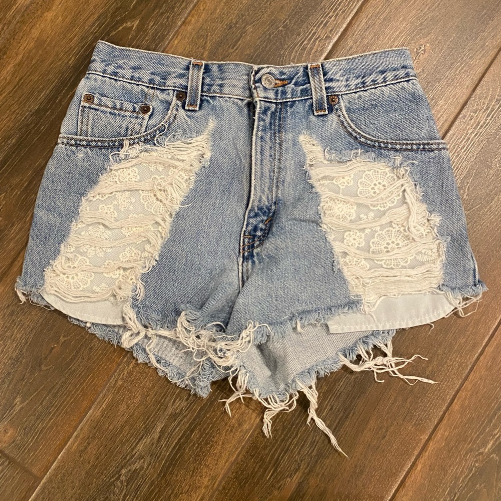 First of a Kind, Vintage Levi’s Laced High Rise Crop Short